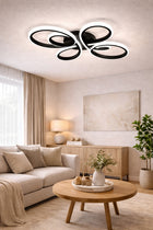 Lampa LED sufitowa plafon gold EKO żyrandol LED nowoczesna + pilot czarna prostokątna oprawa 60 cm ze zintegrowanym