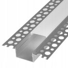 Profil XL 17mm aluminiowy do taśm led płyt karton-gips KG klosz mleczny 2m listwa wpuszczana, kanał montażowy, osłona