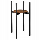 Kwietnik stojący metalowy stojak na kwiaty DĄB rustykalny loft 62 cm beżowy, czarny