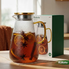 DZBANEK DO HERBATY na WODĘ sok lemoniadę SZKLANY Z POKRYWKĄ duży 1800ml z filtrem do kawy i naparów, bezbarwny
