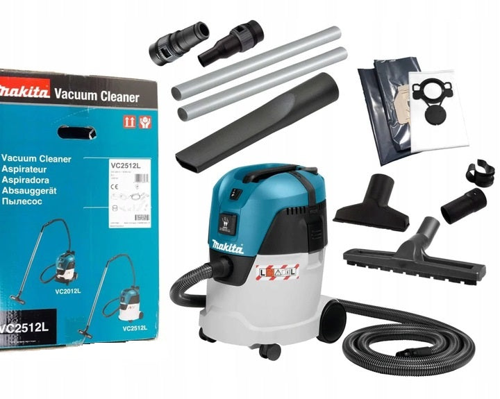 Makita VC2512L odkurzacz przemysłowy warsztatowy 25l - Makita PL do sprzątania pyłu, zasilanie sieciowe, 1000 w