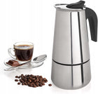 Kawiarka nierdzewna Moderno 2 filiżanki kafetiera, zaparzacz do espresso, stalowy ekspres do kawy, 120 ml, srebrna