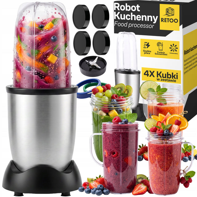 Robot kuchenny blender kielichowy 600W wielofunkcyjny + 2 kubki 470 ml duży