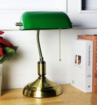 LAMPKA BIURKOWA VINTAGE LAMPA BANKIERSKA NOCNA ABAŻUR RETRO E27 ZIELONY do pracy i czytania, oświetlenie gabinetowe