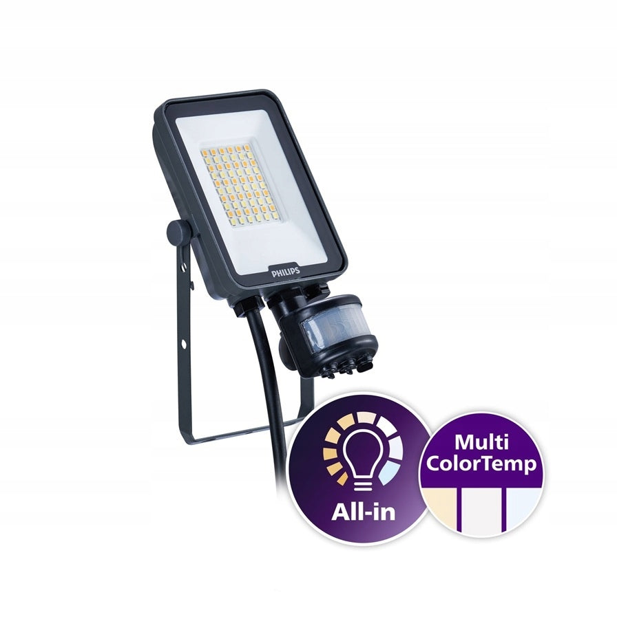 Naświetlacz BVP167 LED 20W 2400lm 3000K, 4200K, 6500K czujnik ruchu Philips reflektor zewnętrzny IP65, zmienna barwa