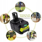 Ryobi Bateria do RYOBI ONE+ 18V 6,0Ah 108Wh akumulator Li-Ion litowo-jonowy do elektronarzędzi