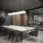 Lampa Wisząca Liniowa Biurowa 120cm 90W LED CCD Biała Zaokrąglona oprawa nad biurko, do gabinetu i stanowiska pracy, z
