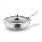 Patelnia WOK Indukcja pokrywka duży stal Starke Pro Linesta Steel 30x9cm tradycyjna 90 mm 30 cm /Wzór