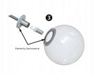 Lampa Sufitowa Wisząca Żyrandol nad stół Szklane Białe Kule 561-O6 Czarna do jadalni i salonu, 6-punktowa, gwint G9
