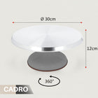 Patera obrotowa na ciasto 30 cm talerz do dekorowania tortu profesjonalny stojak cukierniczy metalowy srebrny szary na