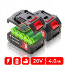 Pilarka Akumulatorowa bezszczotkowa Piła Łańcuchowa 20V 1400W 2 AKU 4,0Ah do cięcia gałęzi i drewna, lekka, prowadnica
