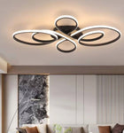 Lampa LED sufitowa plafon EKO żyrandol LED nowoczesna + pilot czarna okrągła 100 cm, 2 punkty światła, zintegrowane