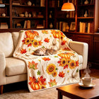 Miękki ciepły KOC jesienny narzuta w dynie na sofę 130X150 CM pled flanelowy pomarańczowy okrycie kanapy