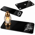 Podstawka Pod Znicze Podkładka na grób 30 x 14 cm Czarna Duża Grawerowana mata cmentarna z plexi, akrylowa osłona na