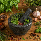 Moździerz kamienny granitowy kuchenny do przypraw leków tłuczek creo home ucierak do ziół, do ucierania i kruszenia