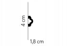 Listwa ścienna ozdobna gładka 4cm Mardom MD002 sztukateria do wnętrz ze styropianu, profil 200 cm