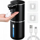Dozownik mydła w pianie 380ml automatyczny bezdotykowy dyspenser czarny USB podajnik łazienkowy, sensorowy, stojący
