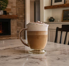 Szklanki z Uchem 400 ml 6 szt Kubki Szklane do Kawy Herbaty Grzańca Latte filiżanki, naczynia wielorazowe na ciepłe