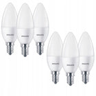 6x Żarówka LED philips świeczka E14 5W = 40W 470 lumenów barwa ciepła 2700K do lamp i kinkietów, mały gwint, ciepłe