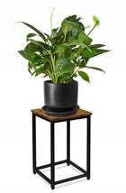 Kwietnik stojący stojak półka na kwiaty doniczki loft metalowy czarny 42 cm podstawka pod roślinę do salonu, ekspozytor