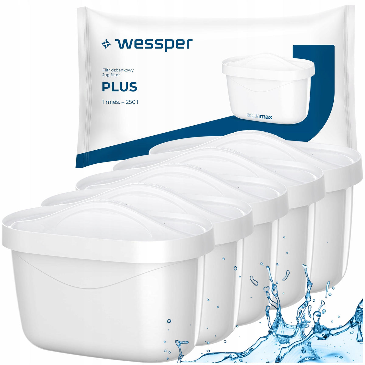Filtr wody do dzbanka filtrującego Aquaphor Brita - Wessper Aquamax Plus 5x biały