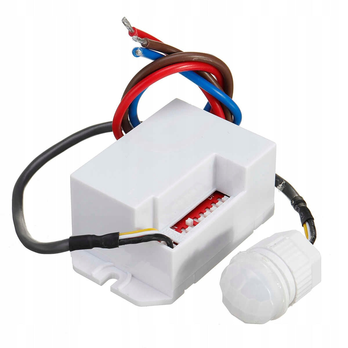 Czujnik ruchu zmierzchu włącznik czasowy oświetlenie LED PIR 360° 12V 24V automat do lamp, detektor obecności