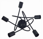 SUFITOWA LAMPA WISZĄCA PLAFON LOFT EDISON 5 x E27 żyrandol industrialny czarny metalowy do salonu jadalni, wysokość 35