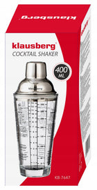 Shaker SZKLANY do drinków koktajli z PRZEPISAMI barmański 400 ml KLAUSBERG szejker, naczynie do mieszania napojów