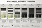 Roleta rolety żaluzja dzień NOC na wymiar 120X150 osłona okienna, gładka, montaż bezinwazyjny lub inwazyjny