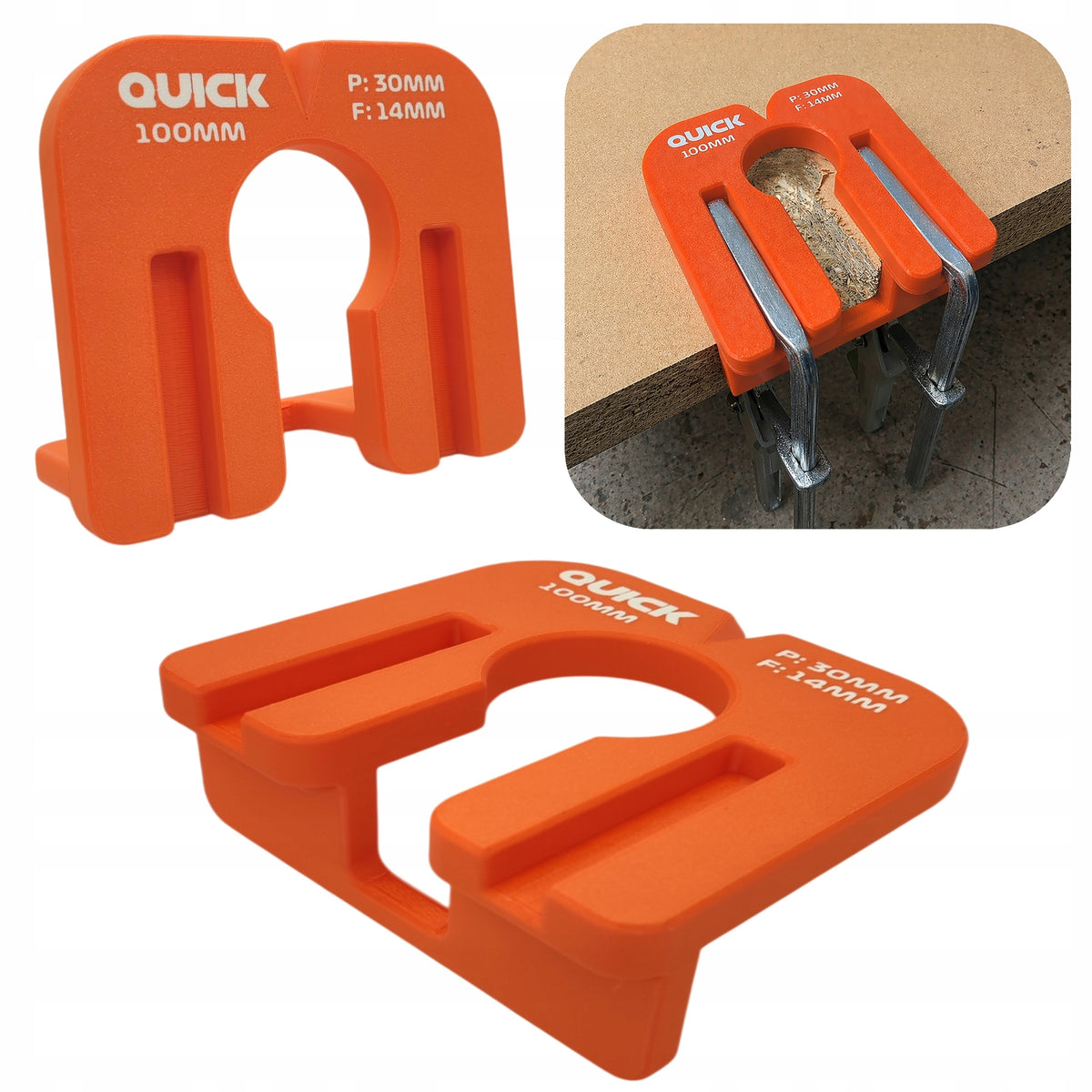 Szablon do złącza meblowego quick 100mm frez 14mm przyrząd montażowy do łączników, z tworzywa sztucznego