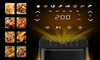 Frytkownica beztłuszczowa 4,5l AIR fryer 1500W frytownica panel 8 programów czarny