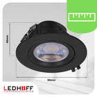 3x Oprawa podtynkowa LED sufitowa LAMPA 3 barwy światła 7W SPOT okrągła czarne oczko do zabudowy 560 lm otwór montażowy