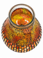 Znicz na wkład witraz karafka karafa pomarańczowa premium orange illumini lampion nagrobny, ozdoba na grób, wysokość 36