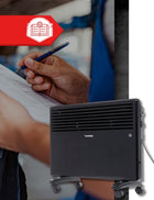 Grzejnik Elektryczny Aluminiowy Konwektorowy Mocny 1500W Ścienny +Kółka 2w1 658 mm 500 mm grzewcza czarny
