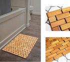 Łazienkowa mata bambusowa Podłogowa Dywanik Drewniany do Łazienki Naturalny chodnik kąpielowy 50x70 cm, prostokątny