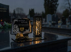 Znicz solarny LED twoja dedykacja dla rodziców, mamy, dziadków na cmentarz lampion nagrobny z własnym napisem