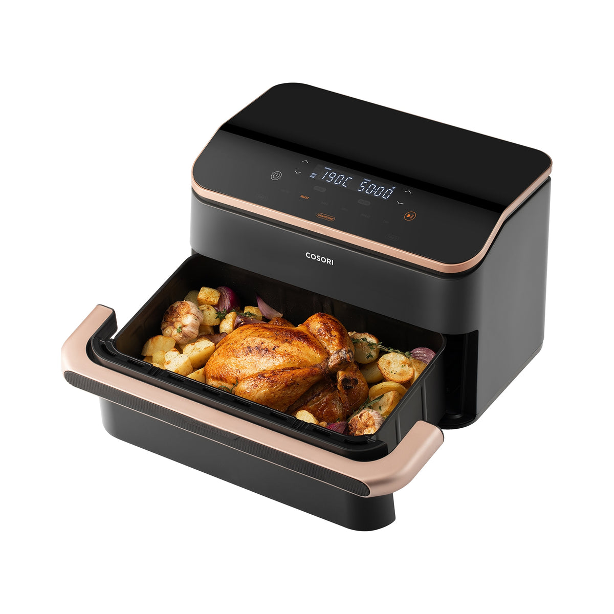 Frytkownica beztłuszczowa Cosori TwinFry Dual Air Fryer 2800W 10l czarna do pieczenia, opiekania i smażenia bez oleju