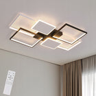 LAMPA SUFITOWA CZARNA WISZĄCA LED SALONU KORYTARZ ŚCIEMNIALNA Z PILOTEM 72W żyrandol do jadalni 6 punktów światła