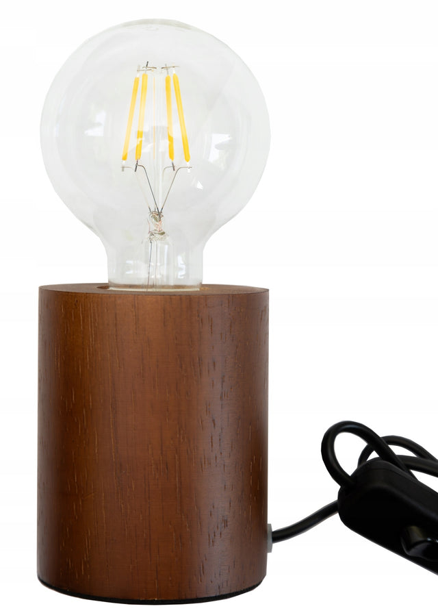 Lampka stojąca biurkowa stołowa drewniana nocna loft vintage retro E27 LED oświetlenie do nauki czytania gabinetu sypialni zasilanie sieciowe