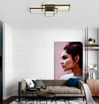 Lampa LED sufitowa plafon EKO żyrandol LED nowoczesna + pilot kwadratowa czarna oprawa oświetleniowa 52 w, zmienna
