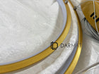 Lampa LED sufitowa ringi złota 60 40 30cm bluetooth pamięć darmat light 535 żyrandol do salonu jadalni 3 punkty światła