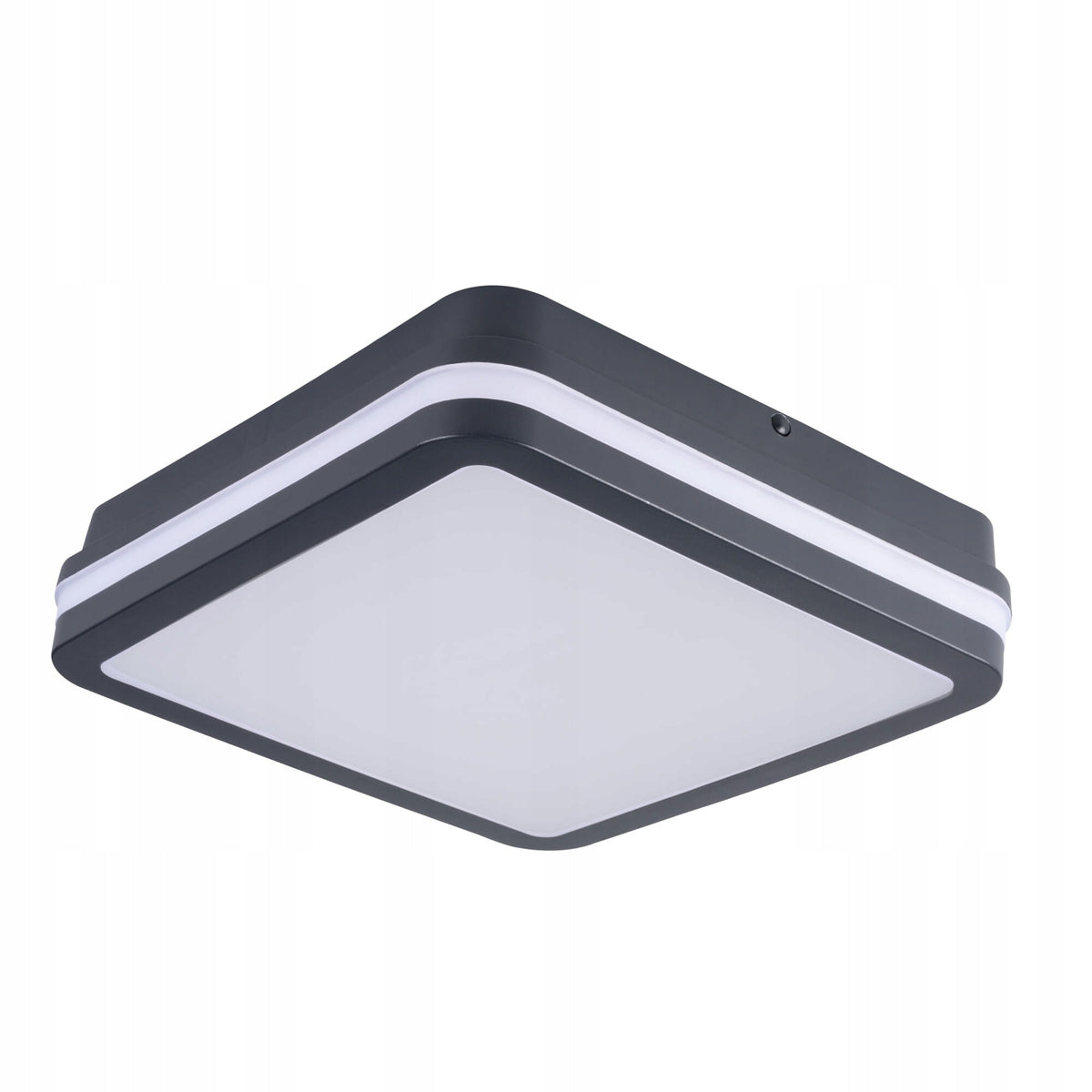 Beno 12-18W cct-l-seg plafoniera z czujnikiem ruchu (3 barwy światła) kwadratowa lampa sufitowa LED szara 22 cm