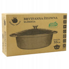 Brytfanna gęsiarka żeliwna 6,5L ELŻBIETA OGNISKO INDUKCJA GAZ PIEKARNIK garnek do pieczenia mięsa z pokrywą 33 cm, do