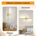 Kinkiet LED lampa ścienna złota nowoczesna do salonu korytarza 24W 4500K 60cm oprawa aluminiowa 2 punkty świetlne