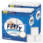 Biały Papier Toaletowy FluFFy 3 Warstwy 80 Rolek Ultra Miękki 9600 Listków celulozowy, bezzapachowy, suchy, do domu i
