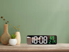 Zegar elektroniczy cyfrowy LED budzik termometr lustro stojący USB baterie czasomierz z alarmem i pomiarem temperatury