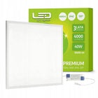 Panel LED oprawa rastrowa sufitowa plafon 60x60CM 40W kaseton lampa do biura, 4000 lm, biała, montaż podtynkowy