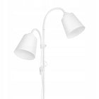 Lampa Stojąca Podłogowa Biała Regulowana 170cm Na 2x E27 LED + Włącznik do salonu sypialni pokoju dziecięcego