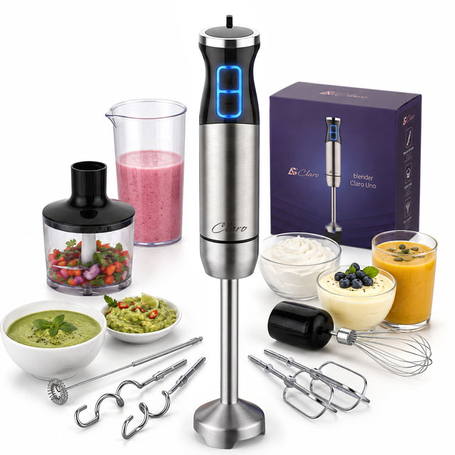 Mocny blender ręczny 1800W Claro Uno wielofunkcyjny mikser turbo 24 poziomy