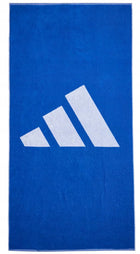 ADIDAS DUŻY RĘCZNIK PLAŻOWY KĄPIELOWY SZYBKOSCHNĄCY CHŁONNY FROTTE 140 X 70 bawełniany niebieski sportowy do basenu na